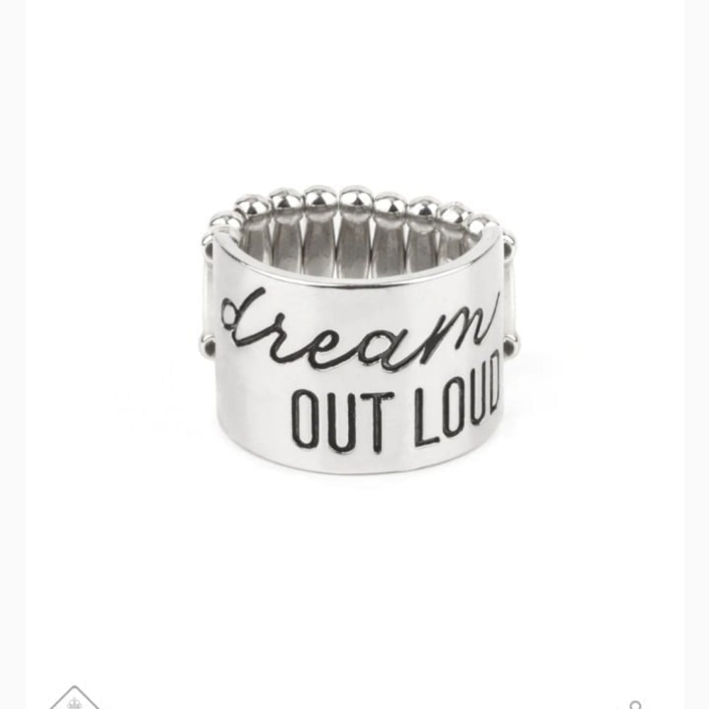 Dream Louder Silver Ring Graphic Fashion Paparazzi Silver 'Dream Out Loud' Ring